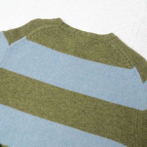 Club Monaco Knitted Wool Stripped Sweater Green Blue size Large - Picture 5 of 6